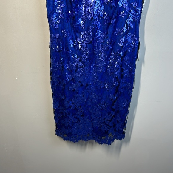 NWT Tadashi Shoji Sequin Dress In Mystic Blue Size 16W - Picture 3 of 15
